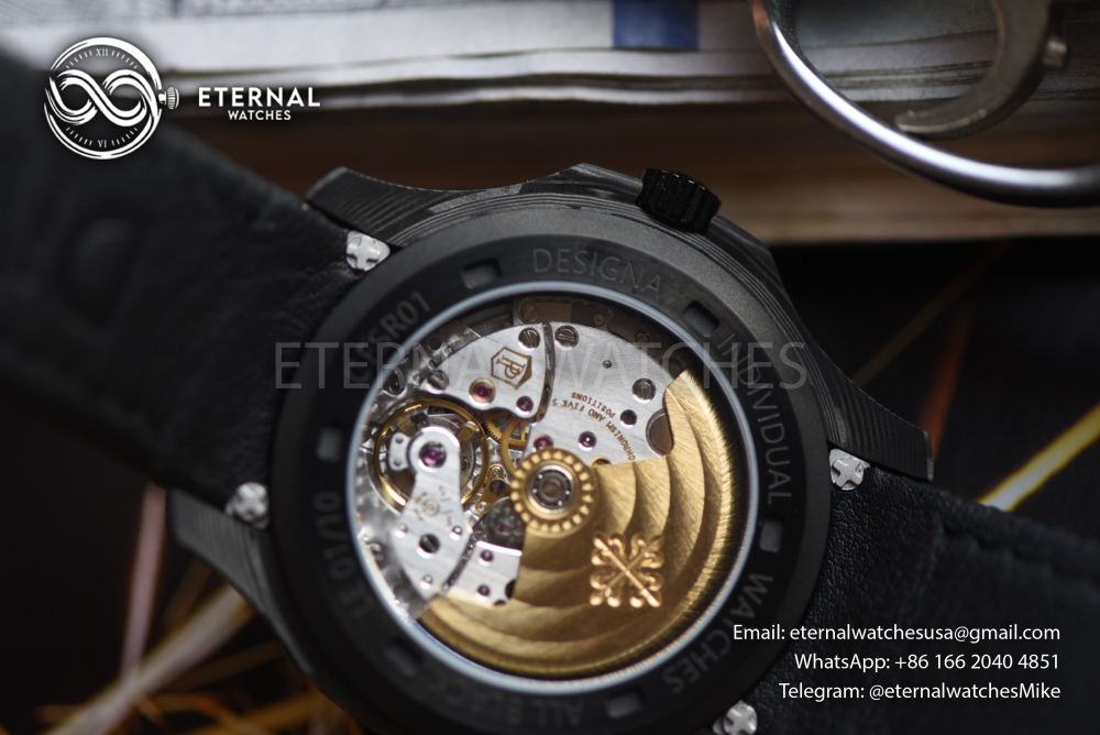 PATEK PHILIPPE - SUPER CLONE Aquanaut CarboQuartz “ALL BLACK” (5167 Base Custom DiW)