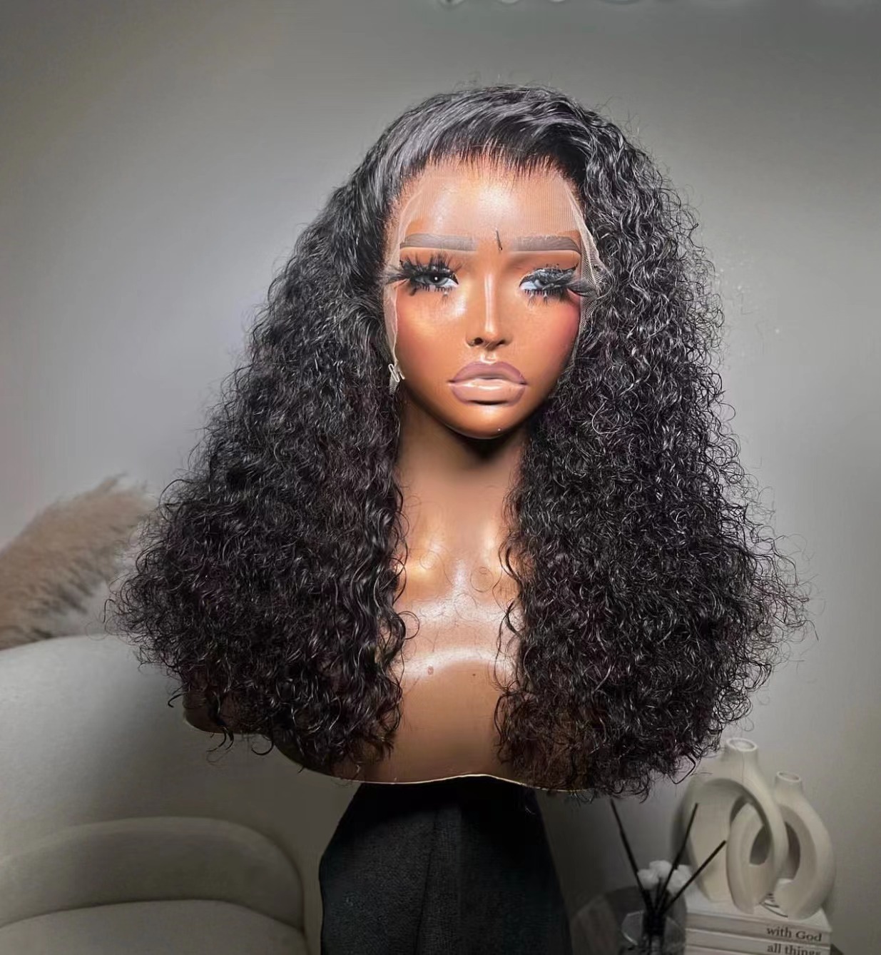 Ola   hair    Brazilian Kinky Curly Human Hair Wigs With Bangs Full Machine Made Wigs For Women Natural Color Remy Pixie Cut Short Bob Wig