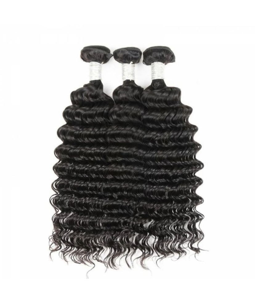 ola hair 100% Human Hair Deep Wave Hair Bundles and Closure 10-30 Inch Natural Color Ms Mary Hair extension