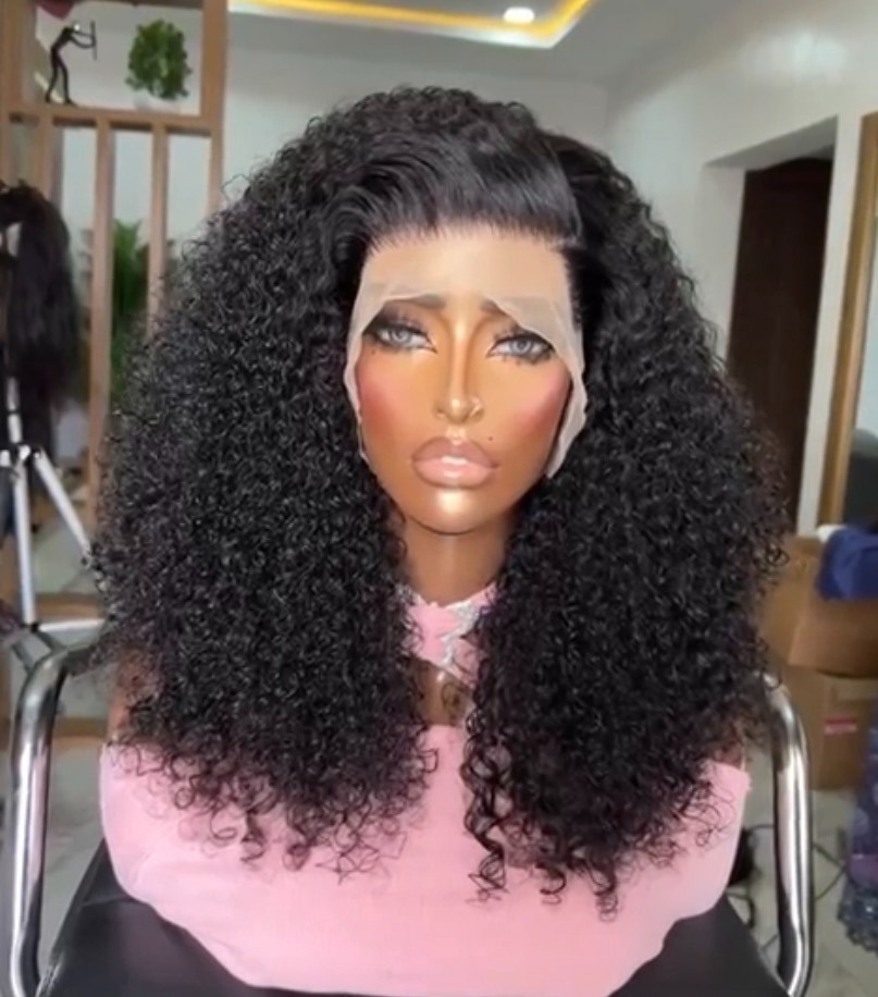 Ola   hair    Brazilian Water Wave Human Hair Wigs With Bangs Full Machine Made Wigs For Women Remy Pixie Cut Bob Wig With Bangs