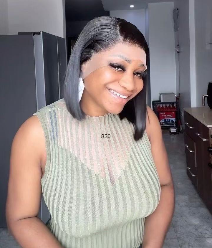 ola hair 180% 150% Density Short Color Bob Lace Frontal Wig Factory Hot Sale Free Part Human Hair Wigs