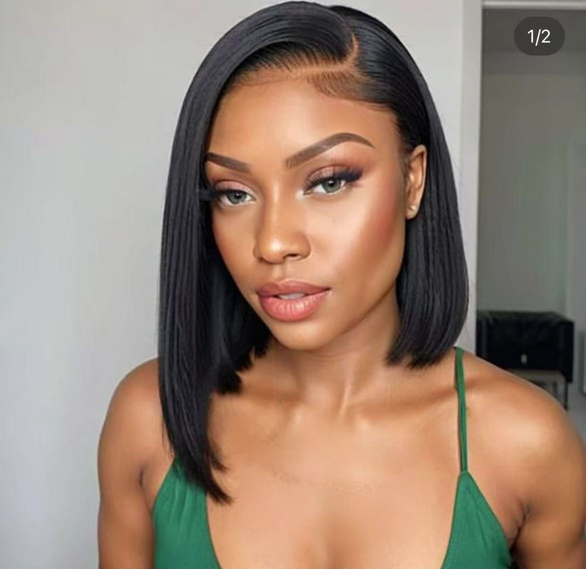 ola hair 180% 150% Density Short Color Bob Lace Frontal Wig Factory Hot Sale Free Part Human Hair Wigs