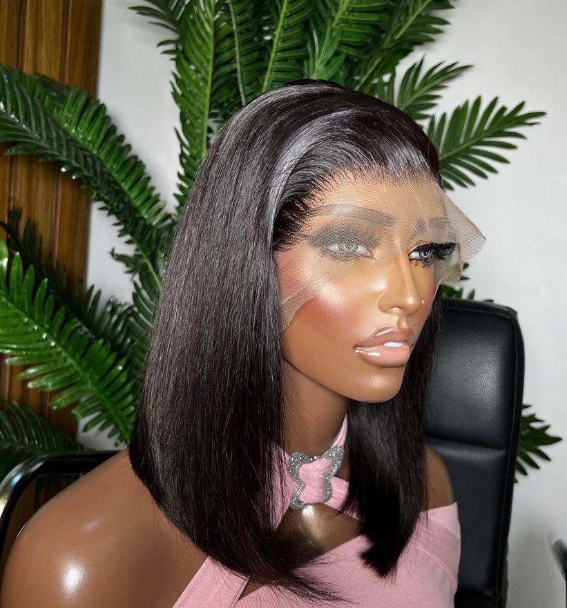 ola hair 13*4 lace front closure curly Bob wig ready to ship virgin cuticle aligned hair Human Hair Wigs for black woman