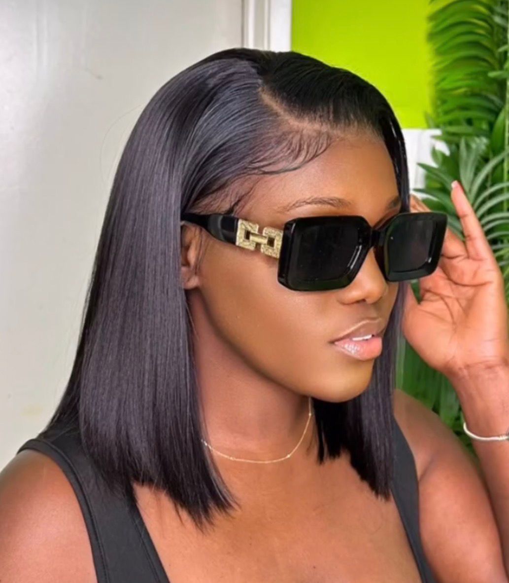 ola hair 13*4 lace front closure curly Bob wig ready to ship virgin cuticle aligned hair Human Hair Wigs for black woman