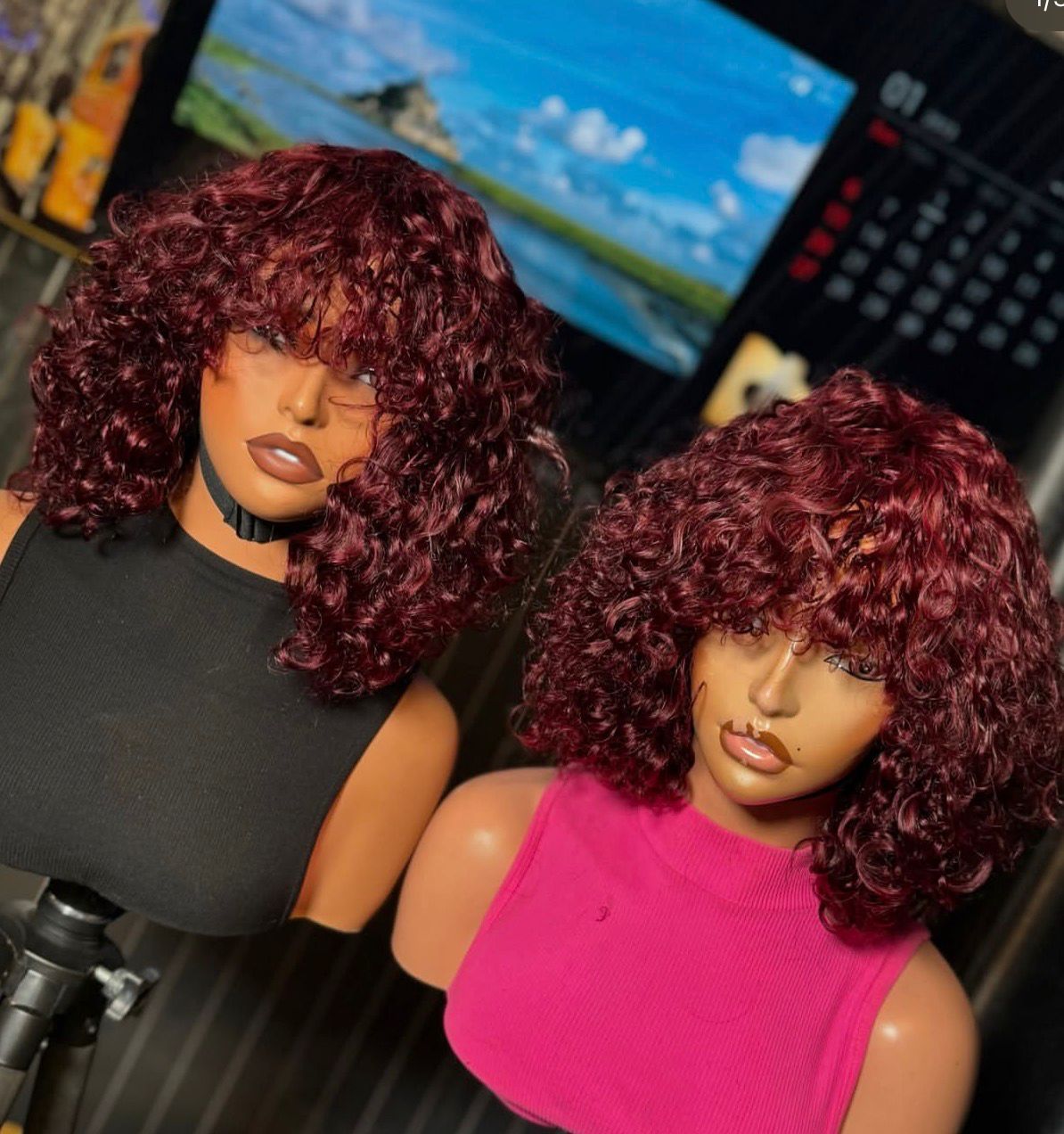 Ola   hair    No lace 99j color elf roll, all sizes can be made