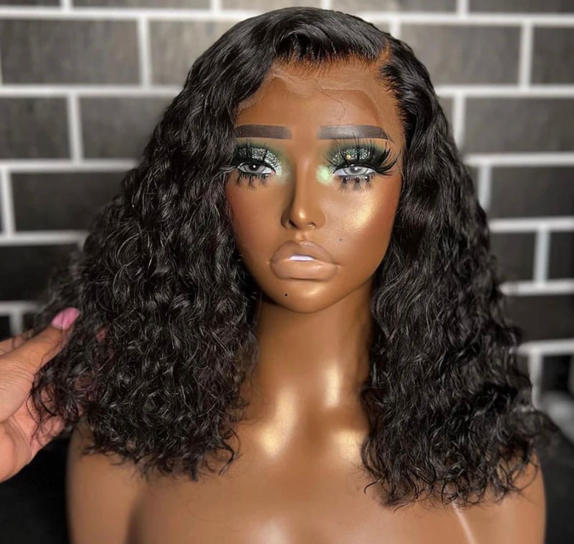 ola hair Human Hair Wig Vendors Machine Make Lace Frontal Wig Water Wave Curly Virgin Brazilian Hair Wigs