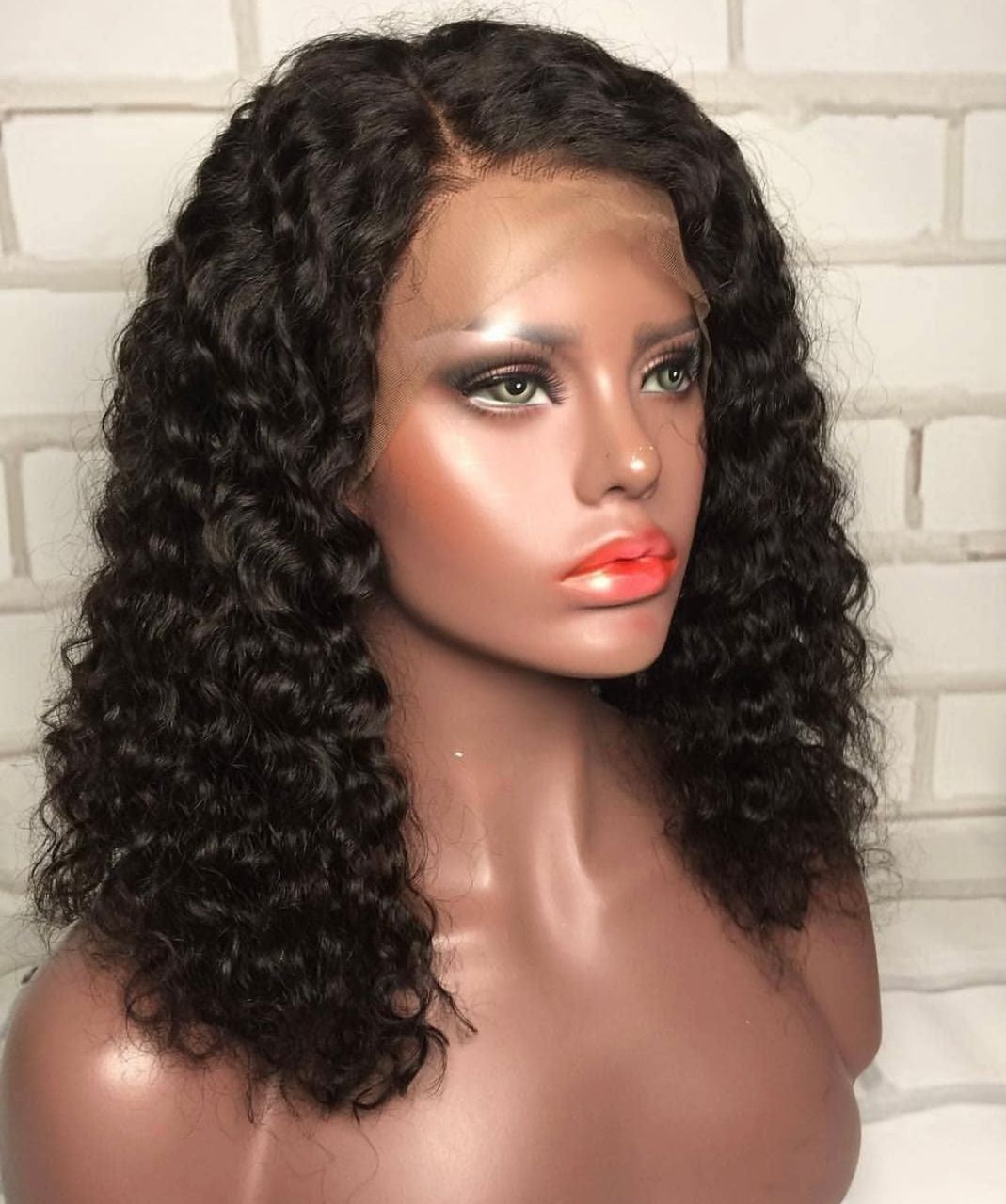 ola hair Human Hair Wig Vendors Machine Make Lace Frontal Wig Water Wave Curly Virgin Brazilian Hair Wigs