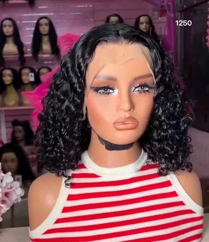 ola hair Human Hair Wig Vendors Machine Make Lace Frontal Wig Water Wave Curly Virgin Brazilian Hair Wigs