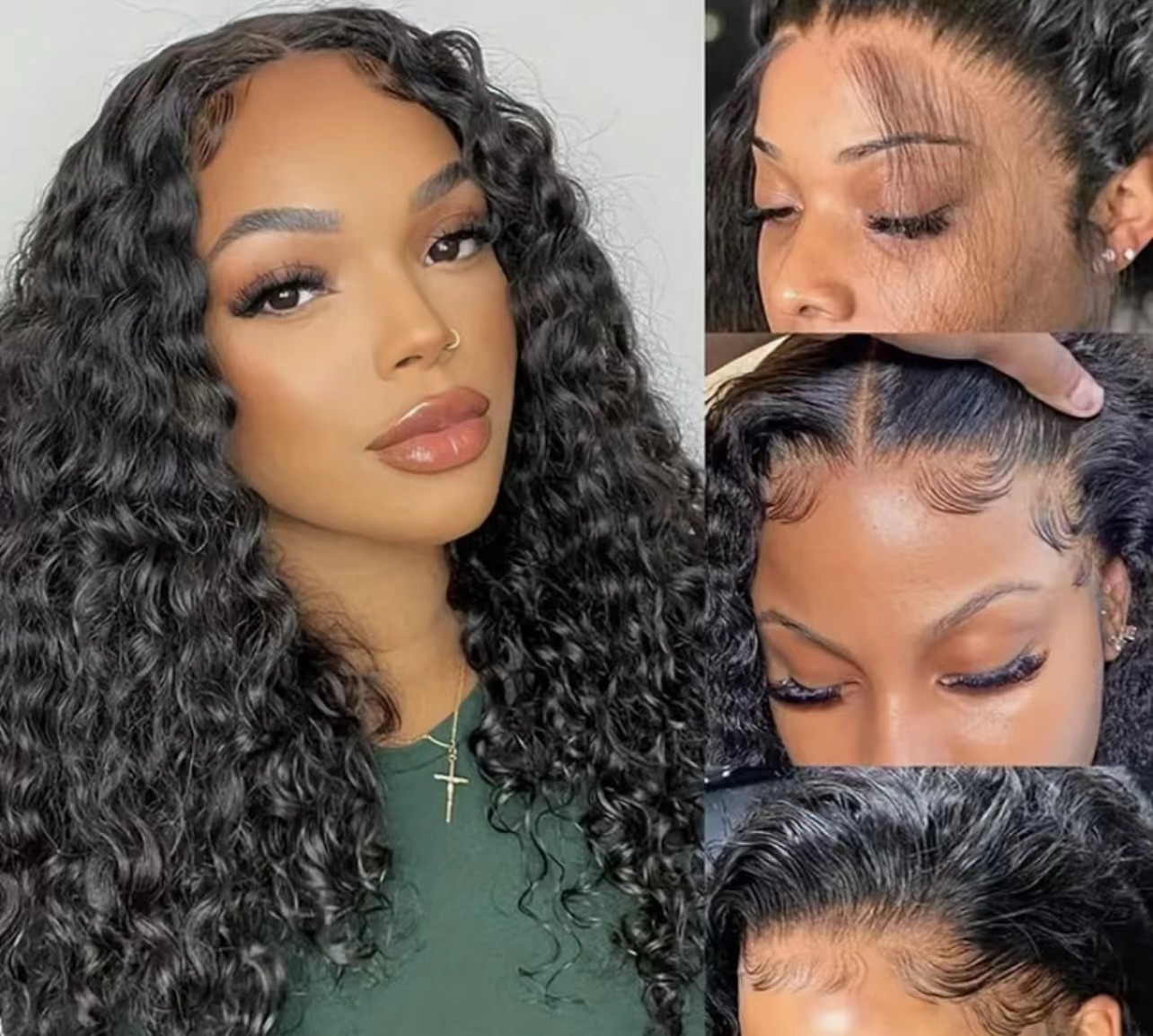 ola hair Human Hair Wig Vendors Machine Make Lace Frontal Wig Water Wave Curly Virgin Brazilian Hair Wigs