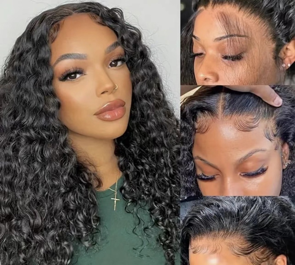 ola hair Human Hair Wig Vendors Machine Make Lace Frontal Wig Water Wave Curly Virgin Brazilian Hair Wigs