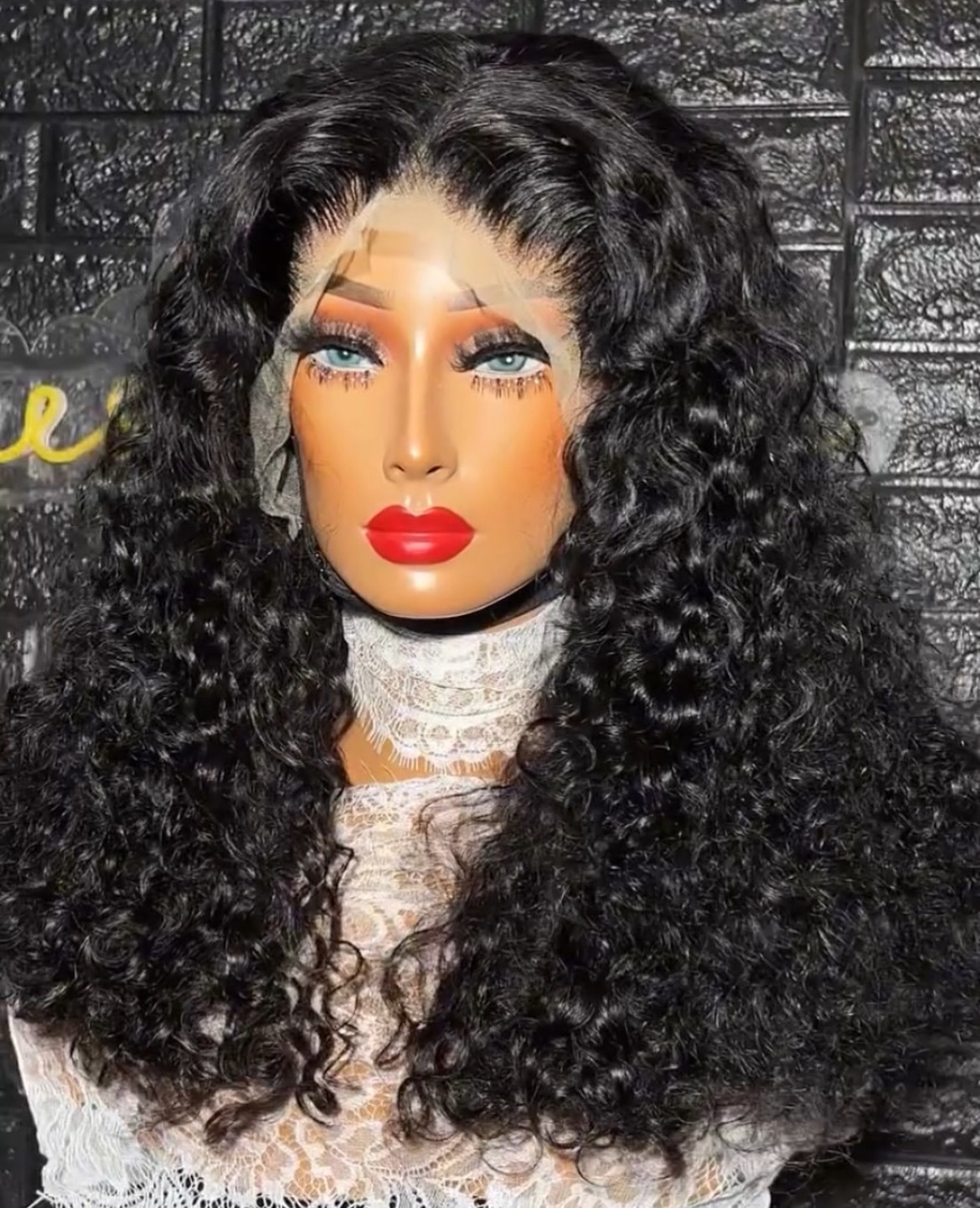 ola hair Human Hair Wig Vendors Machine Make Lace Frontal Wig Water Wave Curly Virgin Brazilian Hair Wigs
