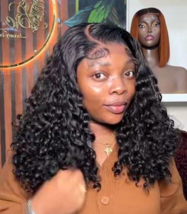ola hair Human Hair Wig Vendors Machine Make Lace Frontal Wig Water Wave Curly Virgin Brazilian Hair Wigs