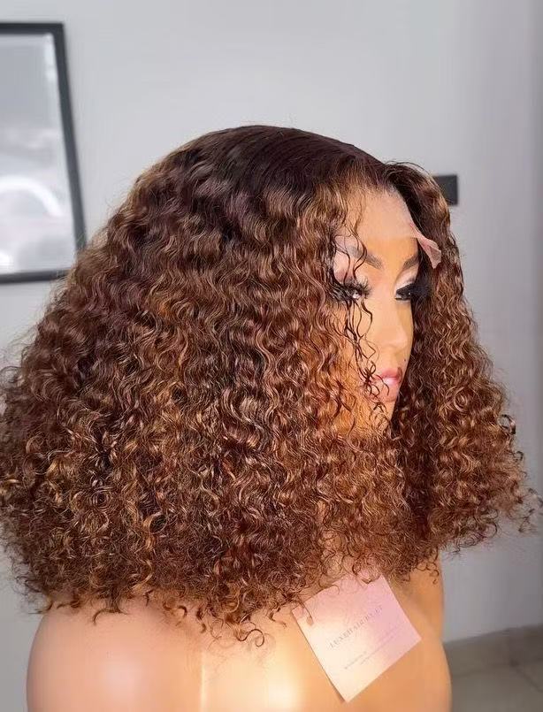 ola hair Human Hair Wig Vendors Machine Make Lace Frontal Wig Water Wave Curly Virgin Brazilian Hair Wigs