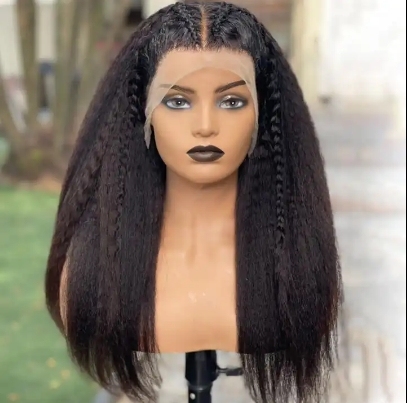 Brazilian Kinky Straight Human Hair Lace Front Wig Full Enough Wholesale Africa Kinky Straight Human Hair Wigs With Baby Hair