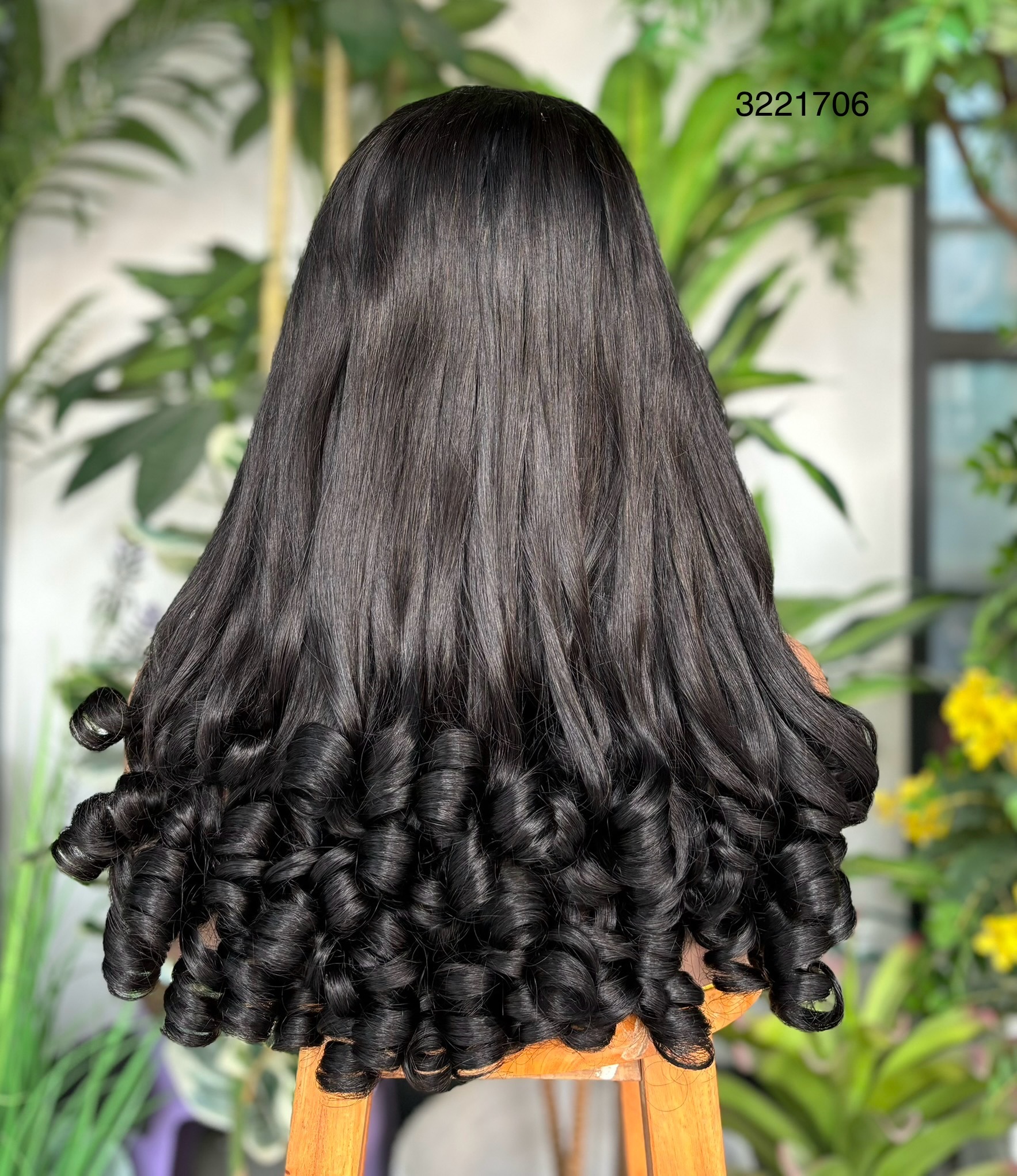 12a Double Pull Wig Elastic Wave 100% Real Person Wig