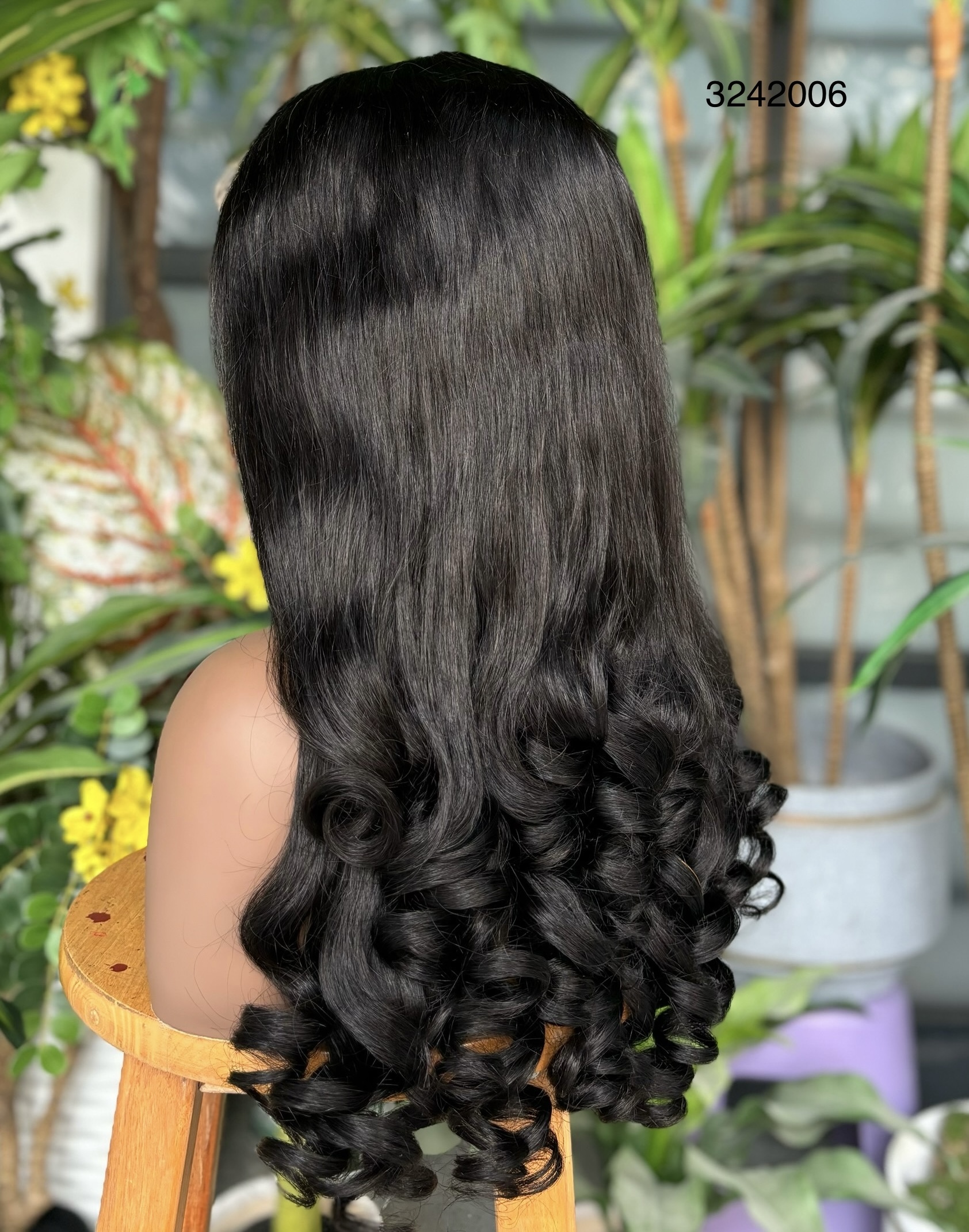 12a Double Pull Wig Elastic Wave 100% Real Person Wig