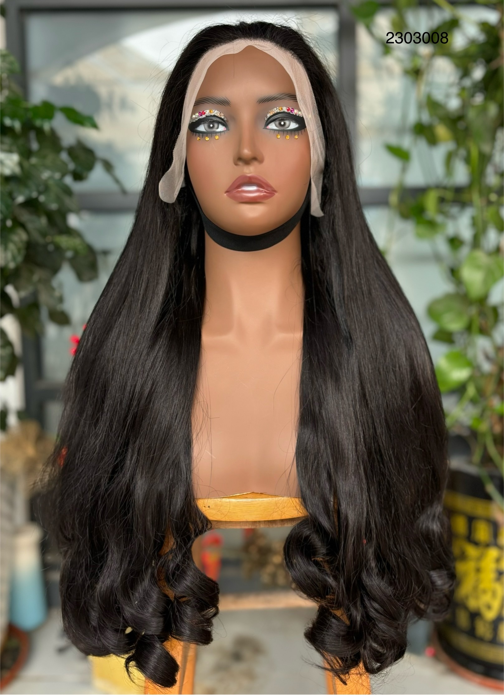 12a Double Pull Wig Elastic Wave 100% Real Person Wig