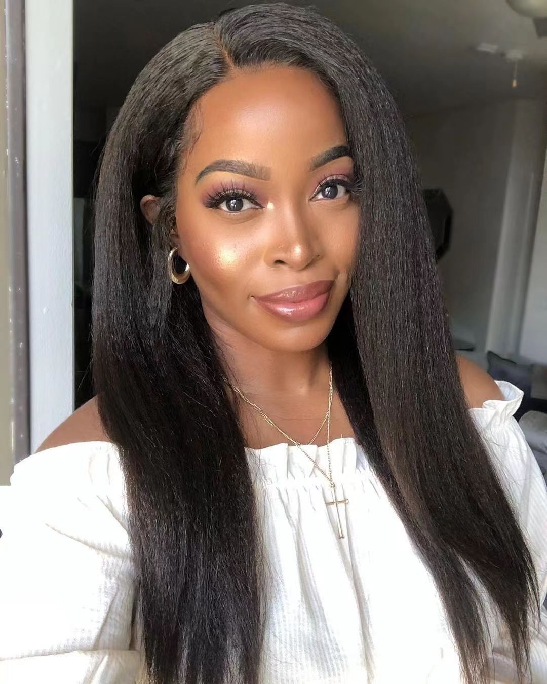 Brazilian Kinky Straight Human Hair Lace Front Wig Full Enough Wholesale Africa Kinky Straight Human Hair Wigs With Baby Hair
