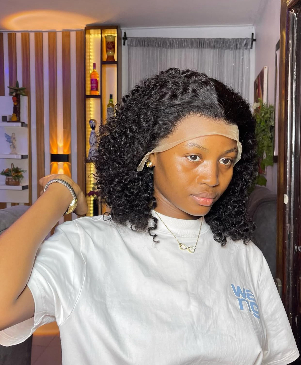 ola hair Human Hair Wig Vendors Machine Make Lace Frontal Wig Water Wave Curly Virgin Brazilian Hair Wigs