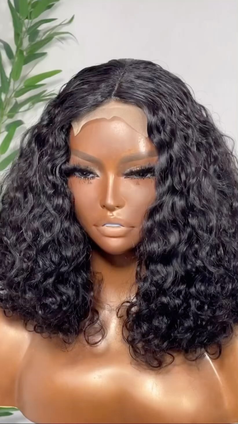 ola hair Human Hair Wig Vendors Machine Make Lace Frontal Wig Water Wave Curly Virgin Brazilian Hair Wigs