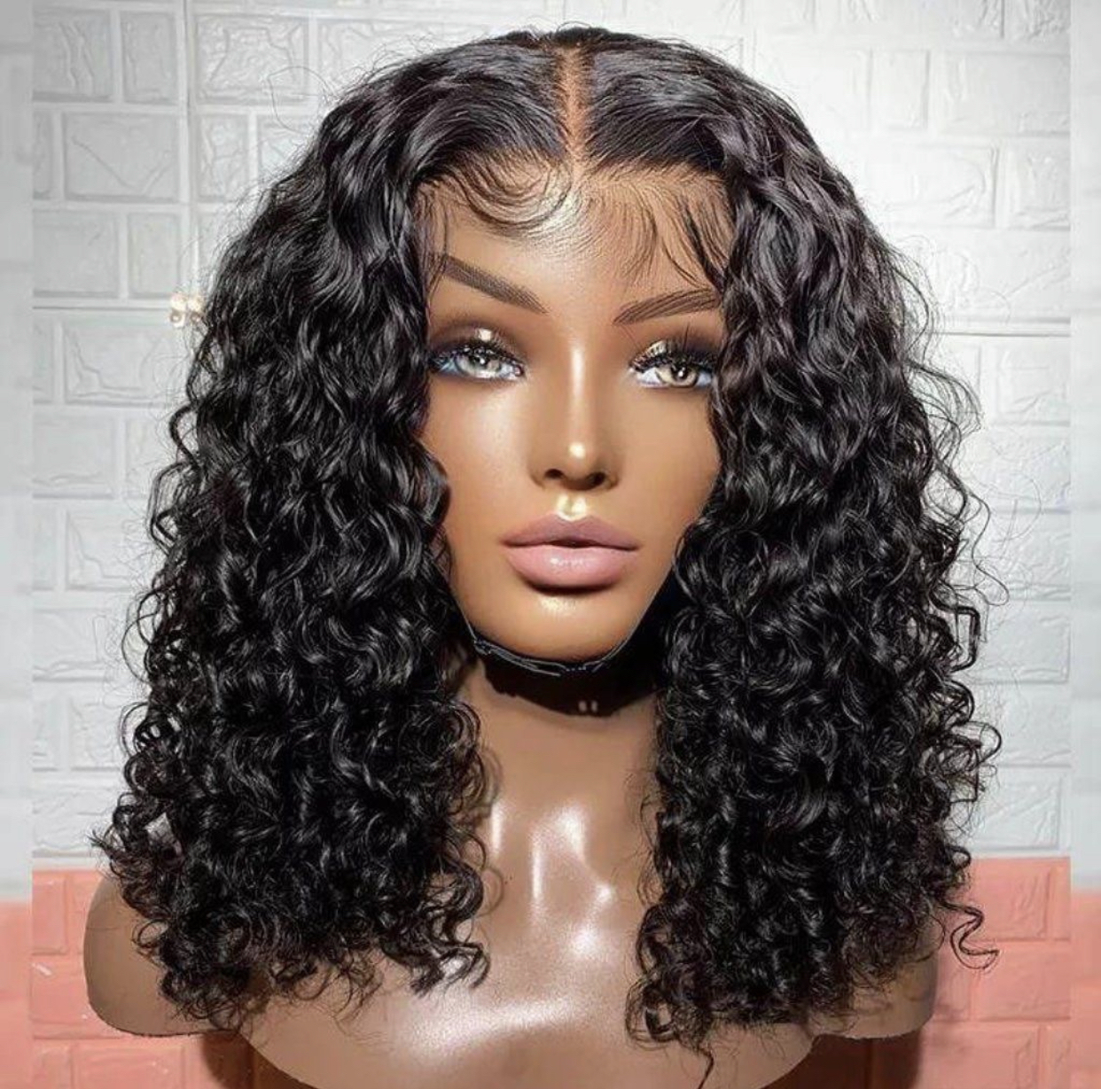 ola hair Human Hair Wig Vendors Machine Make Lace Frontal Wig Water Wave Curly Virgin Brazilian Hair Wigs
