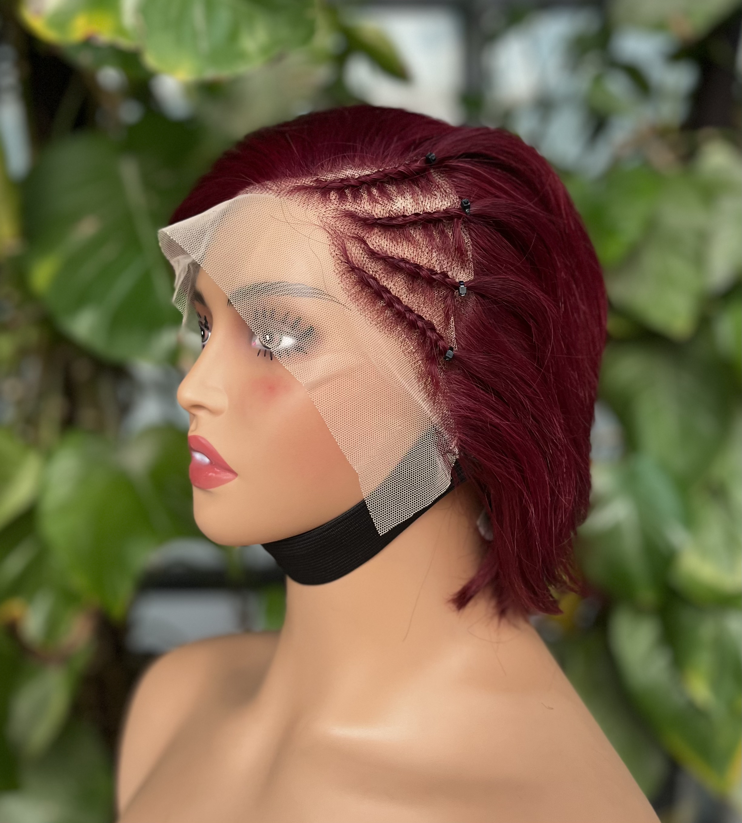 Wholesale best-selling 13 * 4 hand woven braided wig, 100% real hair, black female wig