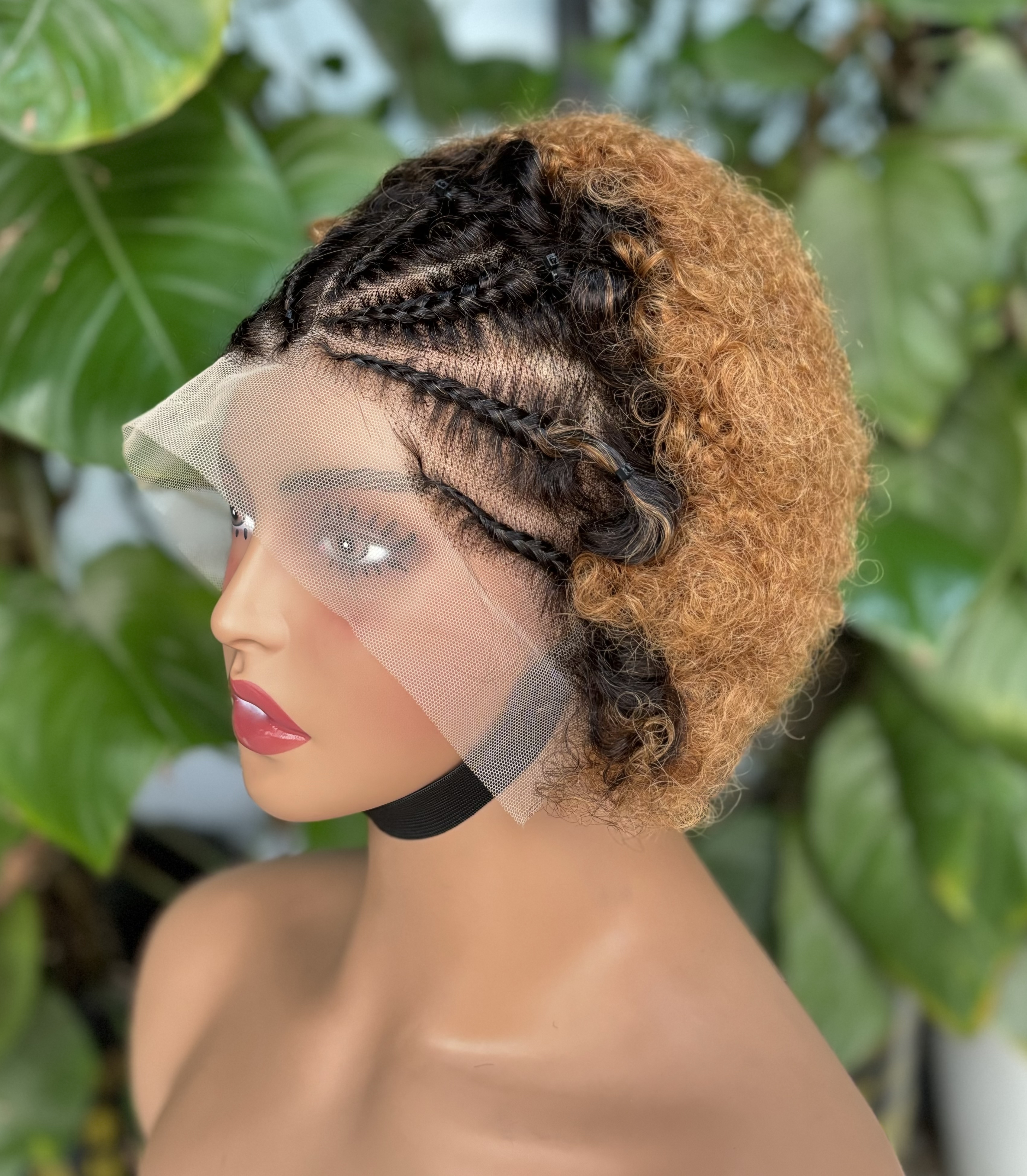 Kinky Curly Wholesale best-selling 13 * 4 hand woven braided wig, 100% real hair, black female wig