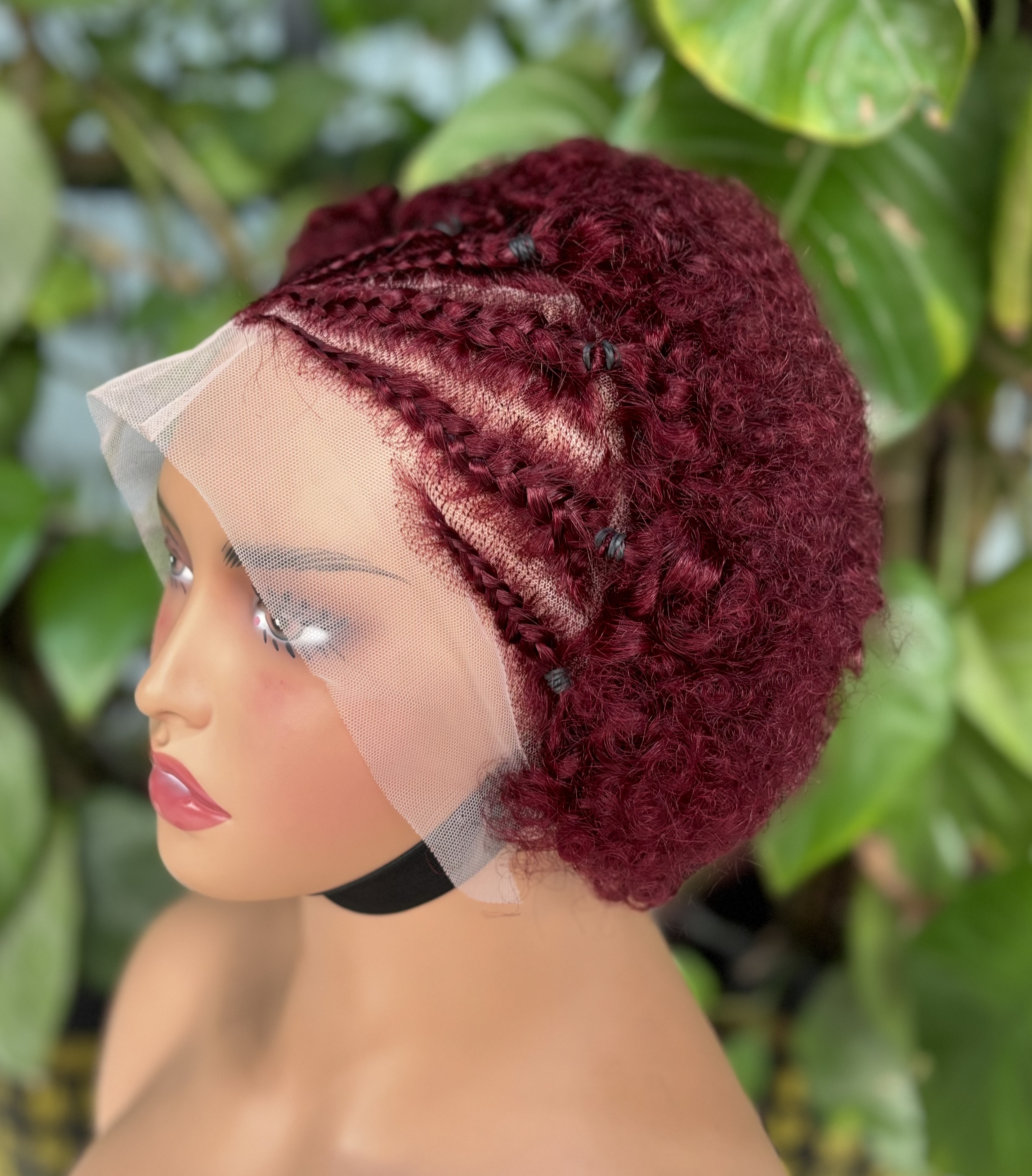 Wholesale best-selling 13 * 4 hand woven braided wig, 100% real hair, black female wig
