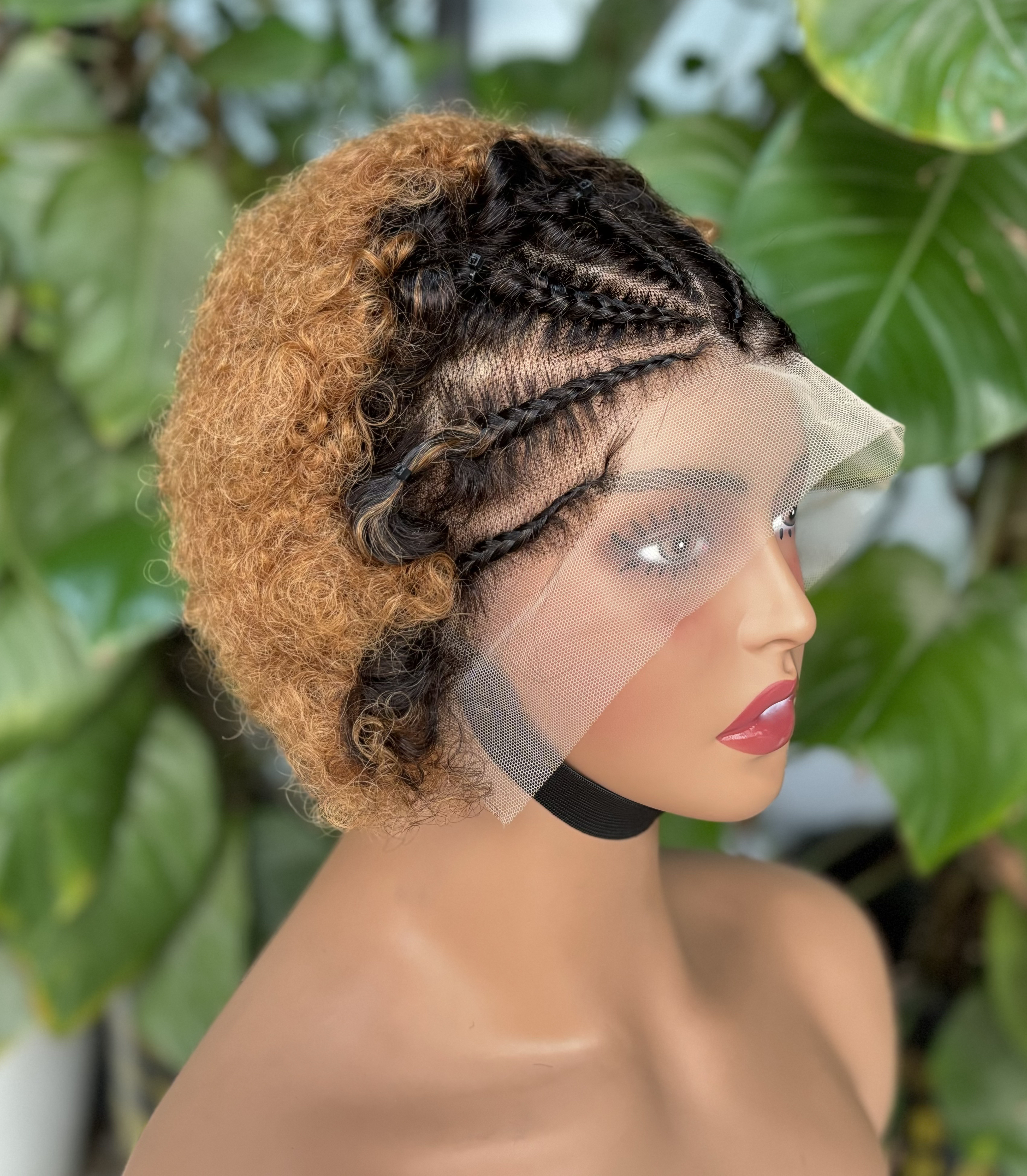 Kinky Curly Wholesale best-selling 13 * 4 hand woven braided wig, 100% real hair, black female wig