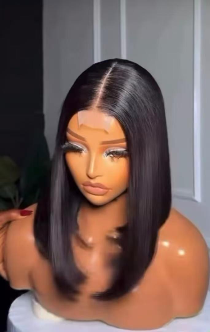 ola hair 2*6 Kim K Closure Double Drawn Short Bob Wigs 100% Human Hair Wigs For Black Woman