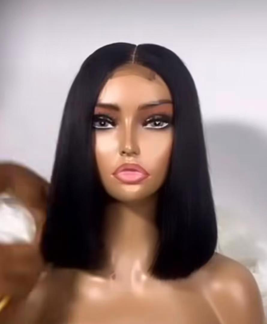 ola hair 2*6 Kim K Closure Double Drawn Short Bob Wigs 100% Human Hair Wigs For Black Woman