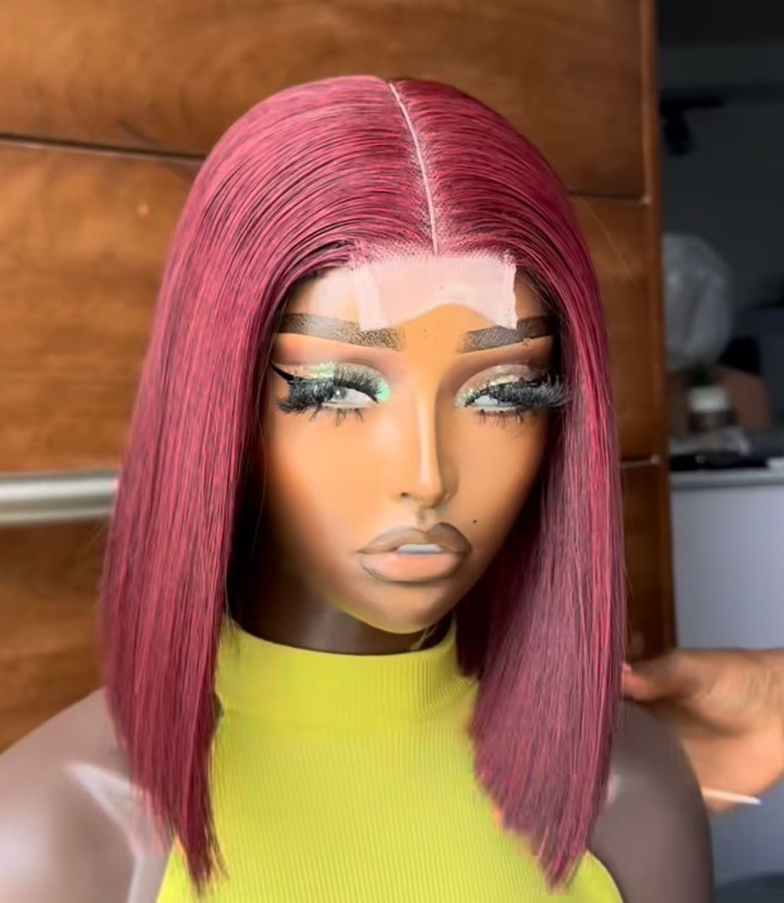 ola hair 2*6 Kim K Closure Double Drawn Short Bob Wigs 100% Human Hair Wigs For Black Woman