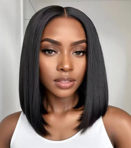 ola hair 2*6 Kim K Closure Double Drawn Short Bob Wigs 100% Human Hair Wigs For Black Woman