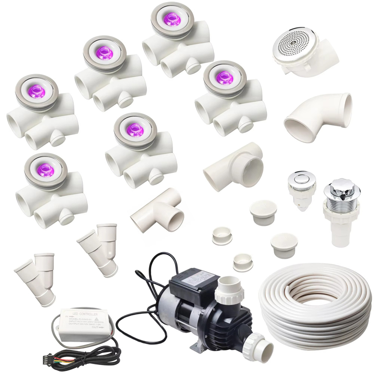 Massage bathtub whirlpool components whirlpool kit system with Ultra-thin design