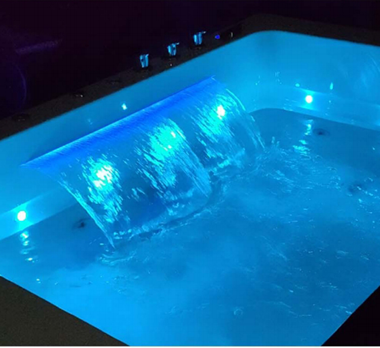 Whirlpool bath spares tub spout transparent universal led waterfall bathtub faucet