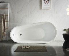 1.8m Simple Indoor Modern White Freestanding Acrylic Bathtubs