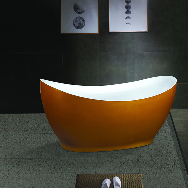 Hotel Project Popular Modern 59 Inch Soaking Oval Acrylic Bathtub