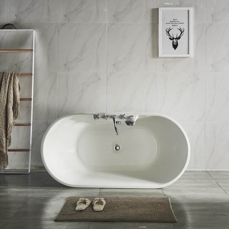 Customize Size Free Standing Acrylic Deep Soaking Bathtub For Adults