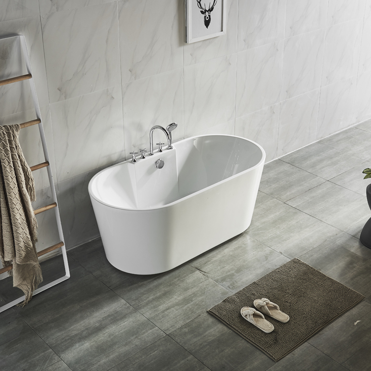 Customize Size Free Standing Acrylic Deep Soaking Bathtub For Adults