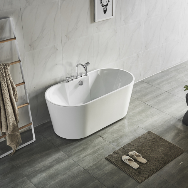 Customize Size Free Standing Acrylic Deep Soaking Bathtub For Adults
