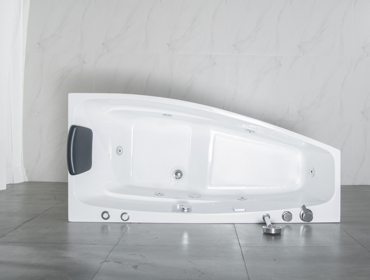 Factory Price Wholesale Hotel Irregular Shape Pure Acrylic Freestanding Soaking Tub with Pillow