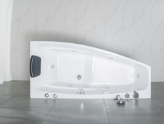 Factory Price Wholesale Hotel Irregular Shape Pure Acrylic Freestanding Soaking Tub with Pillow
