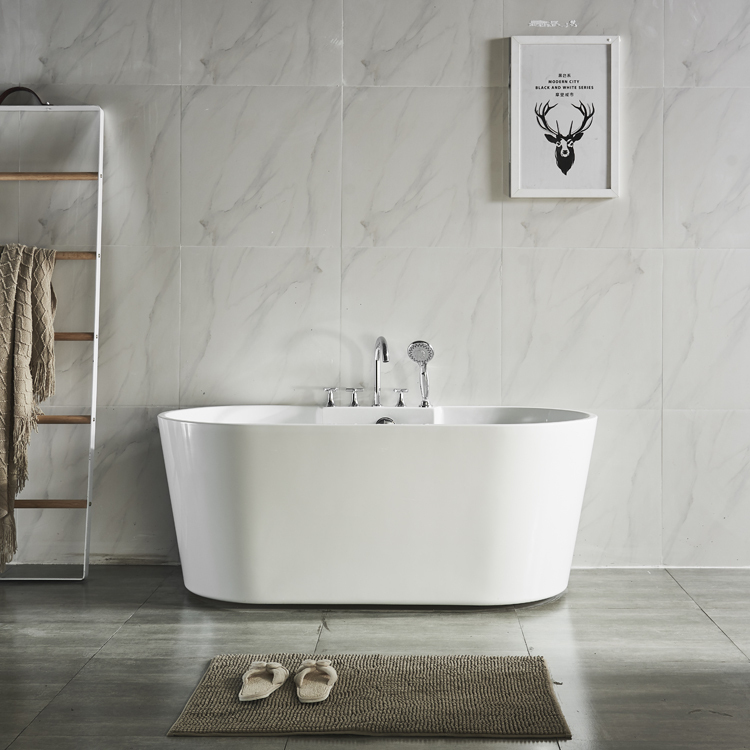 Customize Size Free Standing Acrylic Deep Soaking Bathtub For Adults