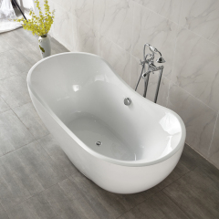 Indoor Hotel Bathroom Large Size Acrylic Oval Freestanding Soaking Bathtubs