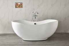 Indoor Hotel Bathroom Large Size Acrylic Oval Freestanding Soaking Bathtubs
