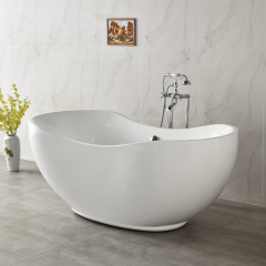Indoor Hotel Bathroom Large Size Acrylic Oval Freestanding Soaking Bathtubs