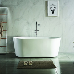 Hotel Project Modern Luxurious 59 Inch Deep-soaking Non-slip Oval Freestanding Bathtub