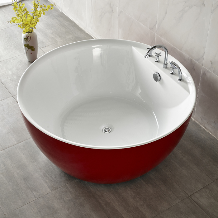 Direct Factory Hotel Apartment Cheap Classic Round Shaped Freestanding Bathtub with shower