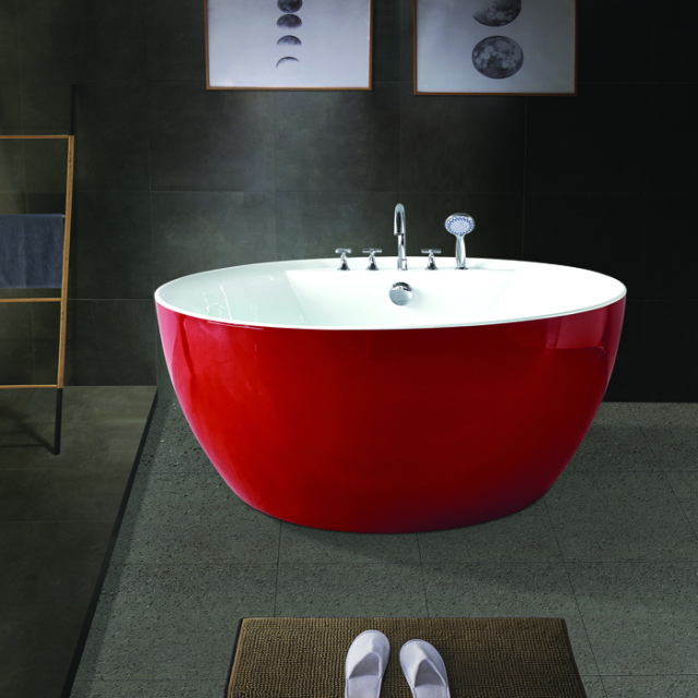 Direct Factory Hotel Apartment Cheap Classic Round Shaped Freestanding Bathtub with shower