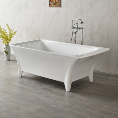 Factory Price Bathroom Rectangular Shape Acrylic White Rectangle Freestanding Bathtub Wholesale